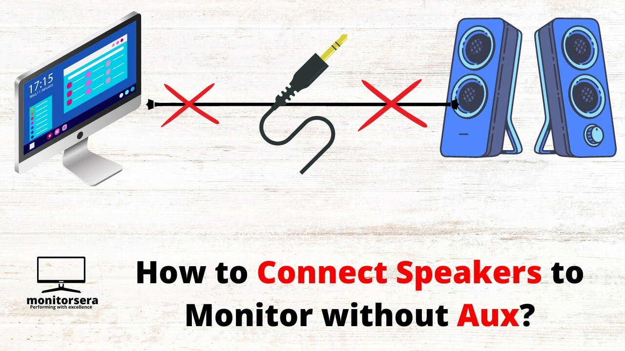 how to connect speakers to monitor without aux